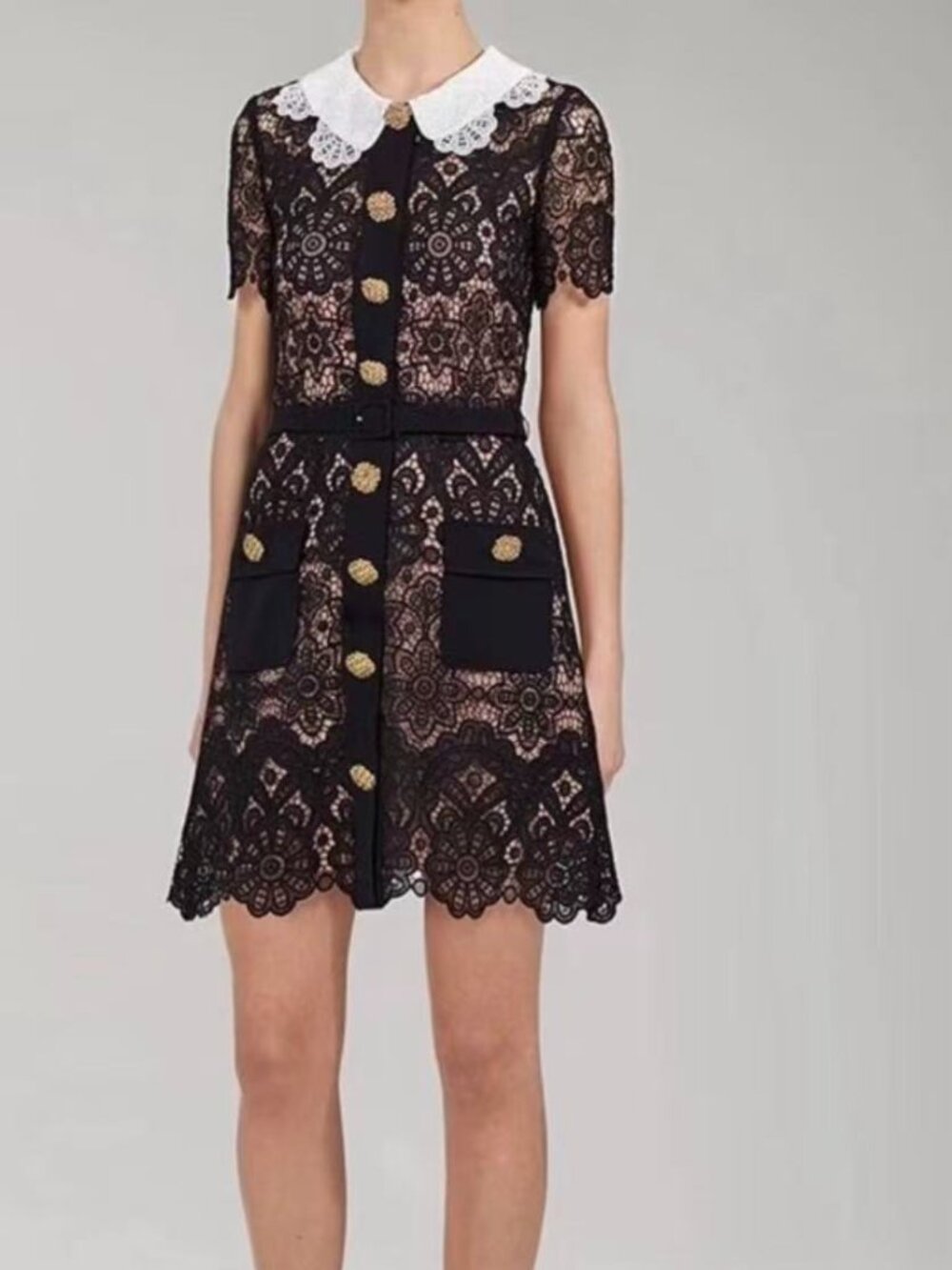Self portrait balck gown lace dress